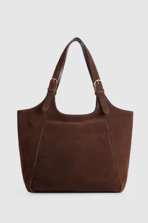 Alexa Leather Suede Tote Bag