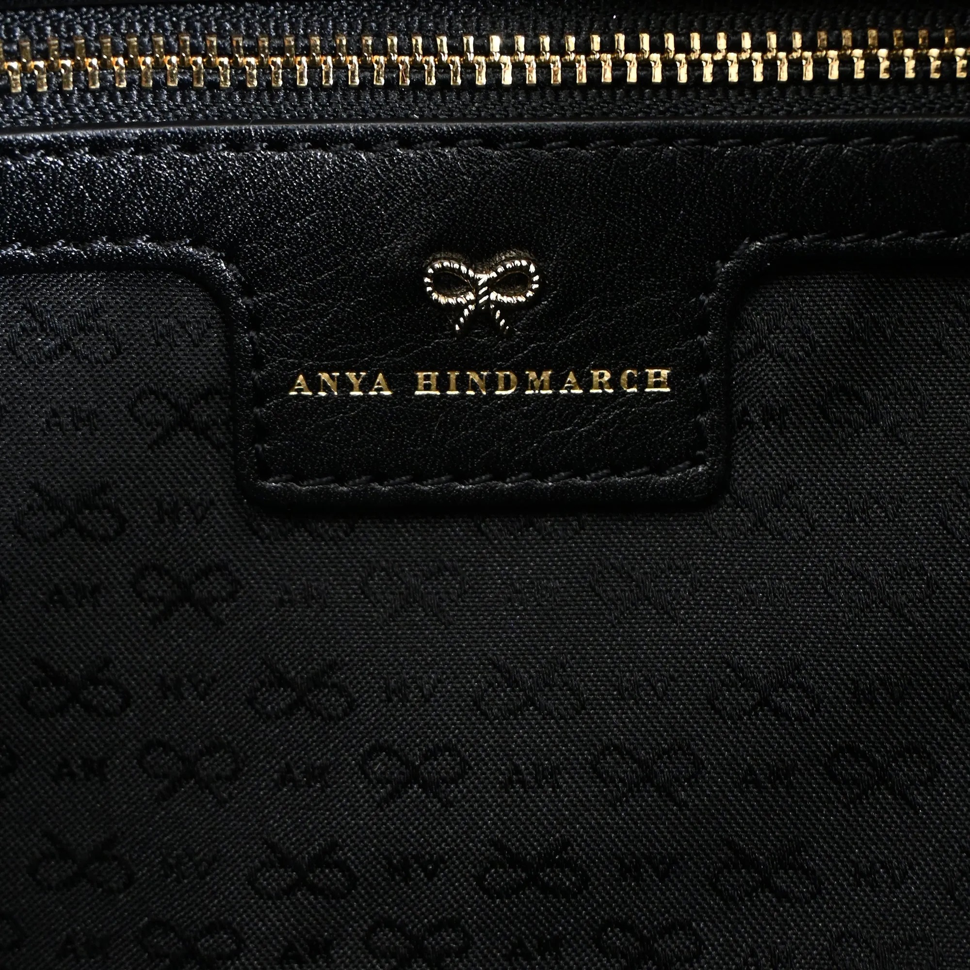 Anya Hindmarch Foldover Tassel Crossbody Bag in Black Leather