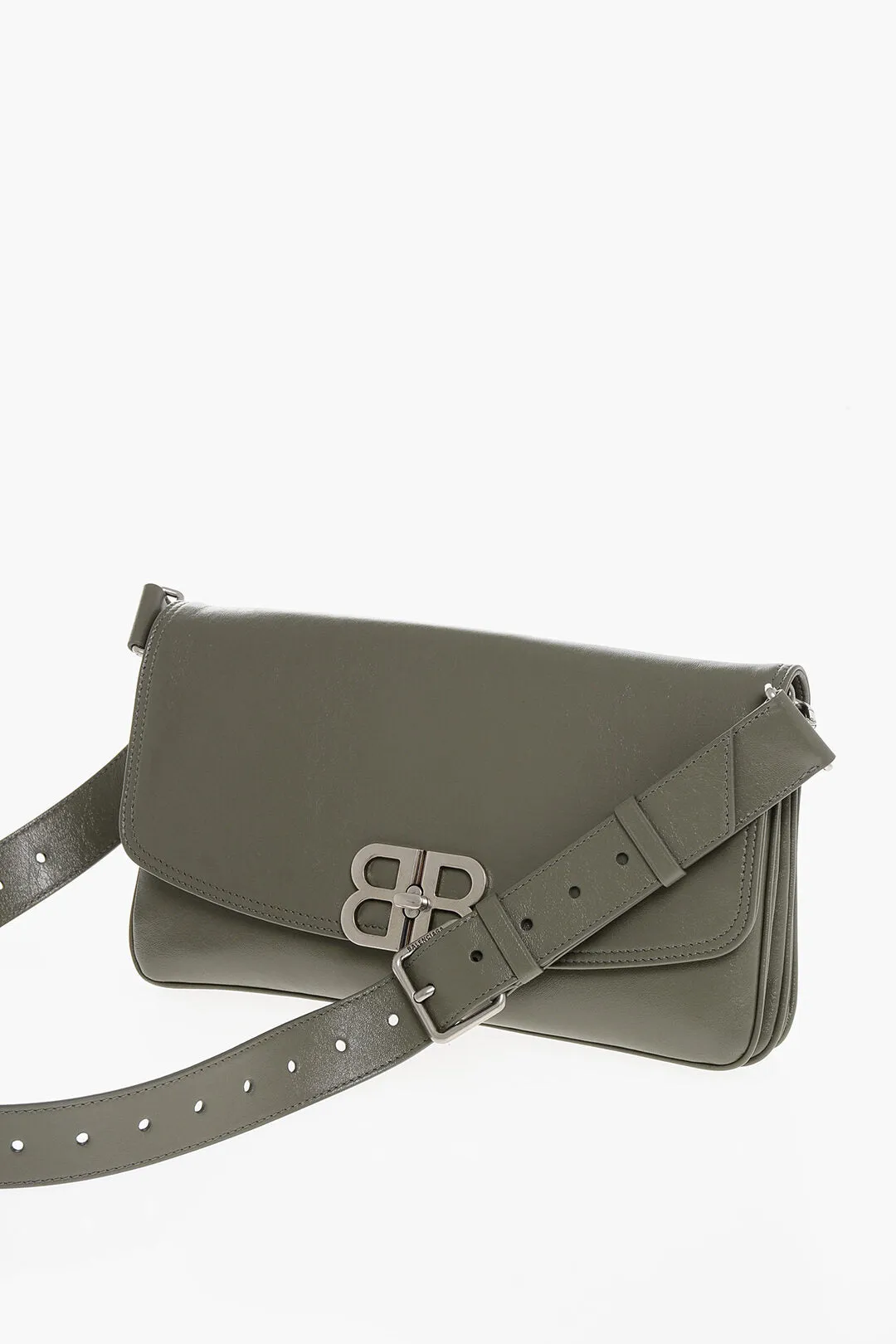 Balenciaga Leather Soft Flap Shoulder Bag