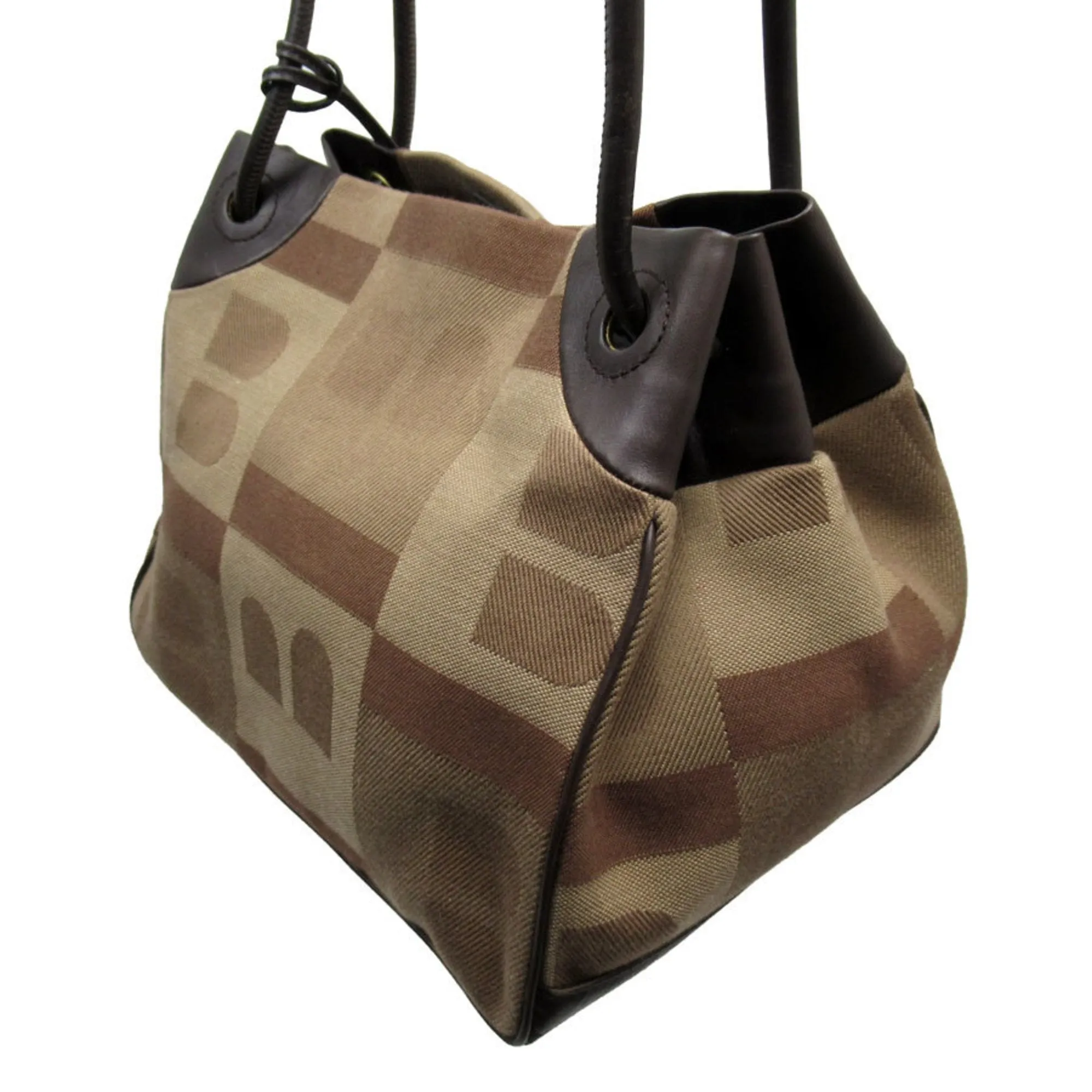 Bally  Canvas Leather Shoulder Bag (Pre-Owned)