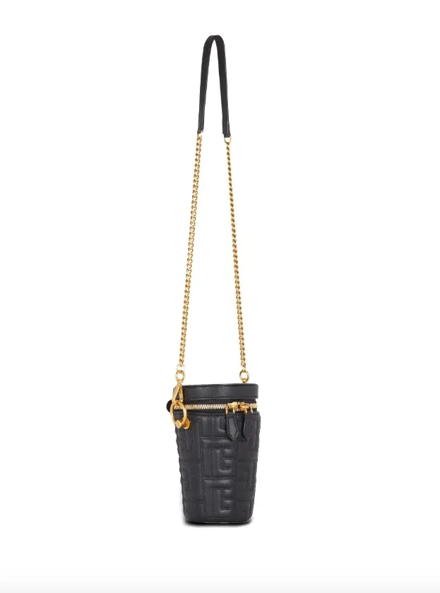 Balmain 1945 quilted leather minaudi??re bag