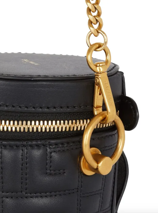 Balmain 1945 quilted leather minaudi??re bag