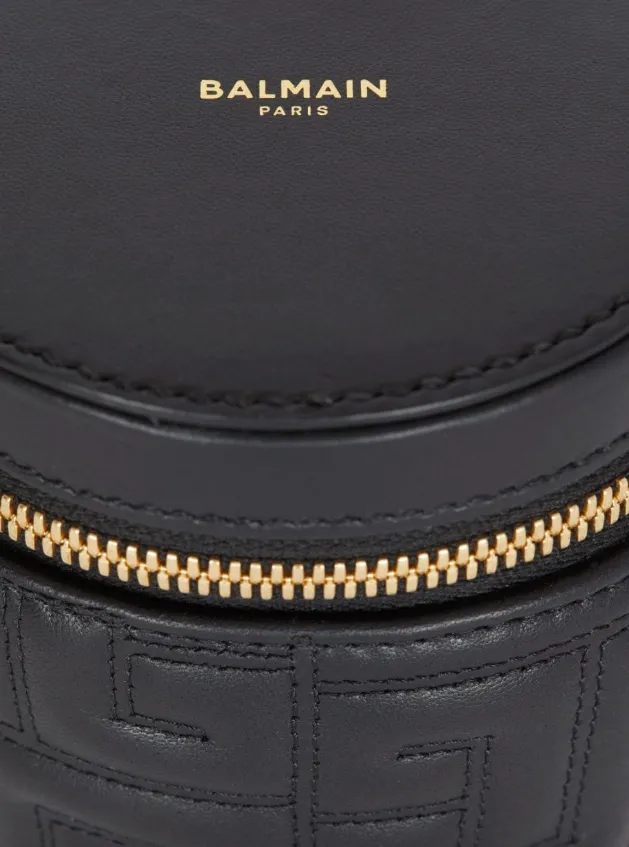 Balmain 1945 quilted leather minaudi??re bag