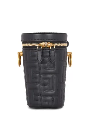 Balmain 1945 quilted leather minaudi??re bag