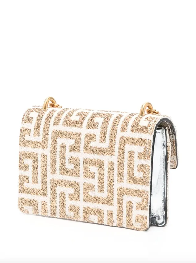Balmain small-sized bicolour leather monogram coin wallet