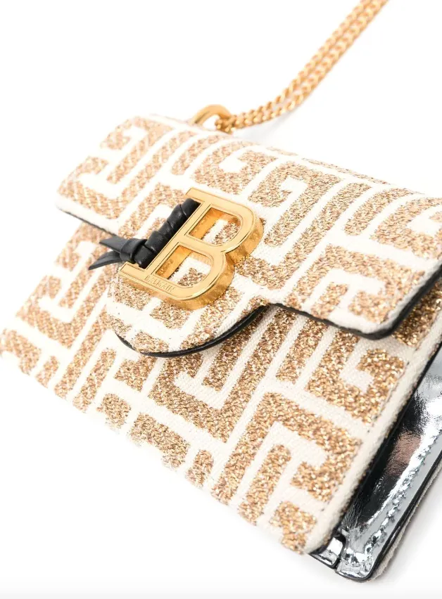 Balmain small-sized bicolour leather monogram coin wallet