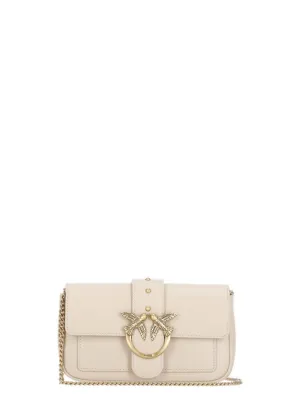 Beige Leather Shoulder Bag