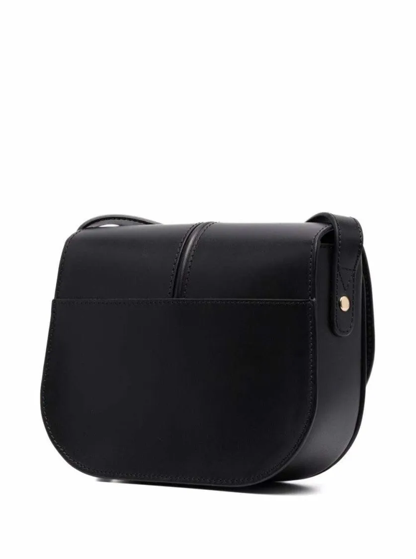 Betty Crossbody Bag In Black Leather With Logo