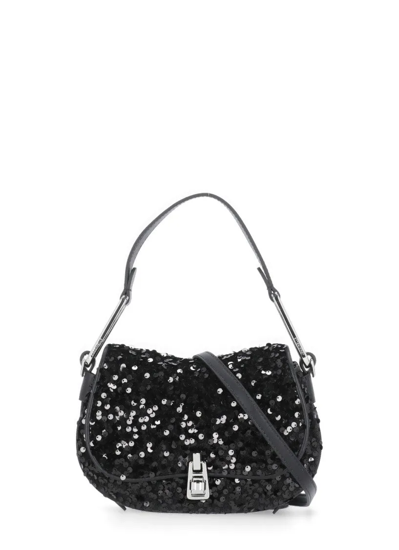 Black Leather "Magie"  Shoulder Bag