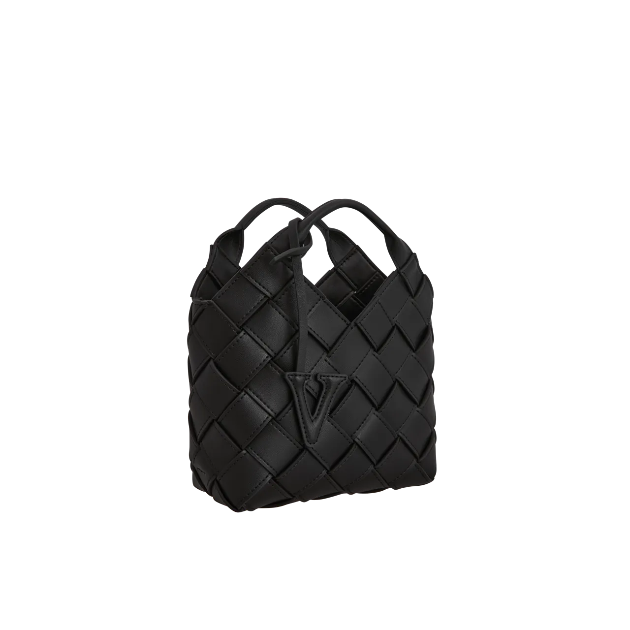 Black Woven Basket Bag