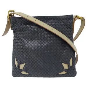 Bottega Veneta Intrecciato Intrecciato Leather Messenger Bag Shoulder Bag (Pre-Owned)