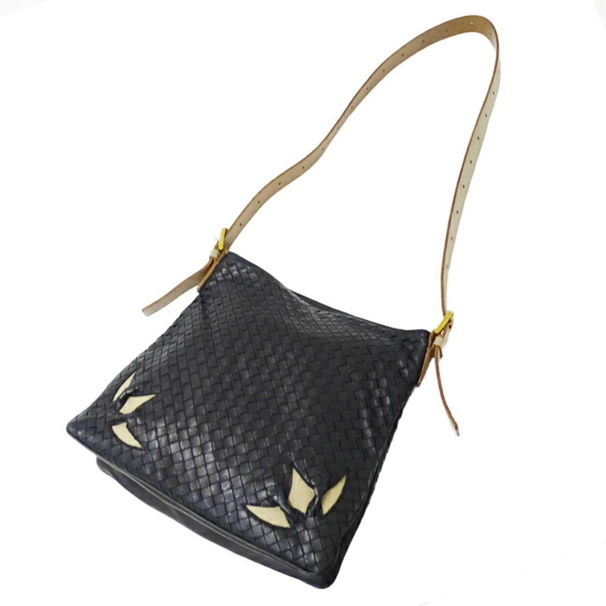 Bottega Veneta Intrecciato Intrecciato Leather Messenger Bag Shoulder Bag (Pre-Owned)