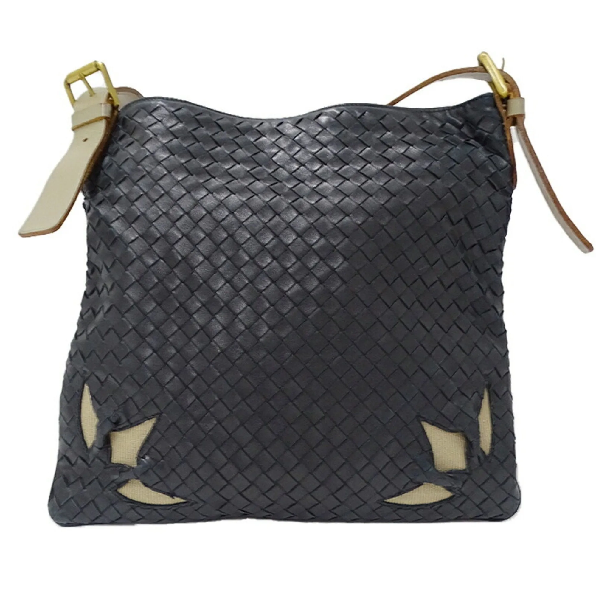 Bottega Veneta Intrecciato Intrecciato Leather Messenger Bag Shoulder Bag (Pre-Owned)
