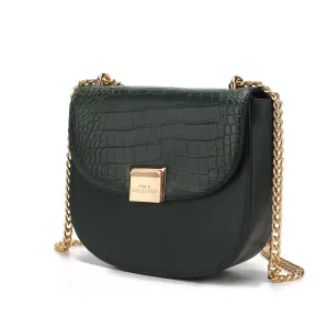 Brooklyn Crocodile Embossed Vegan Leather Womens Shoulder Bag