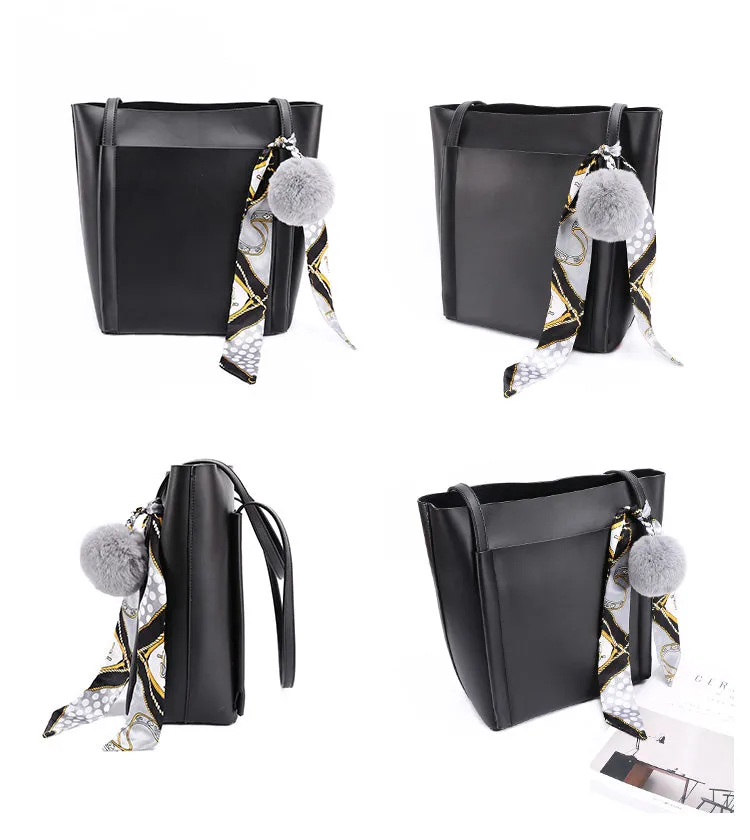 Brown Black Leather Womens Stylish Tote Bag Shoulder Bag For Women