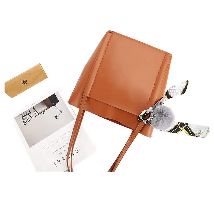 Brown Black Leather Womens Stylish Tote Bag Shoulder Bag For Women