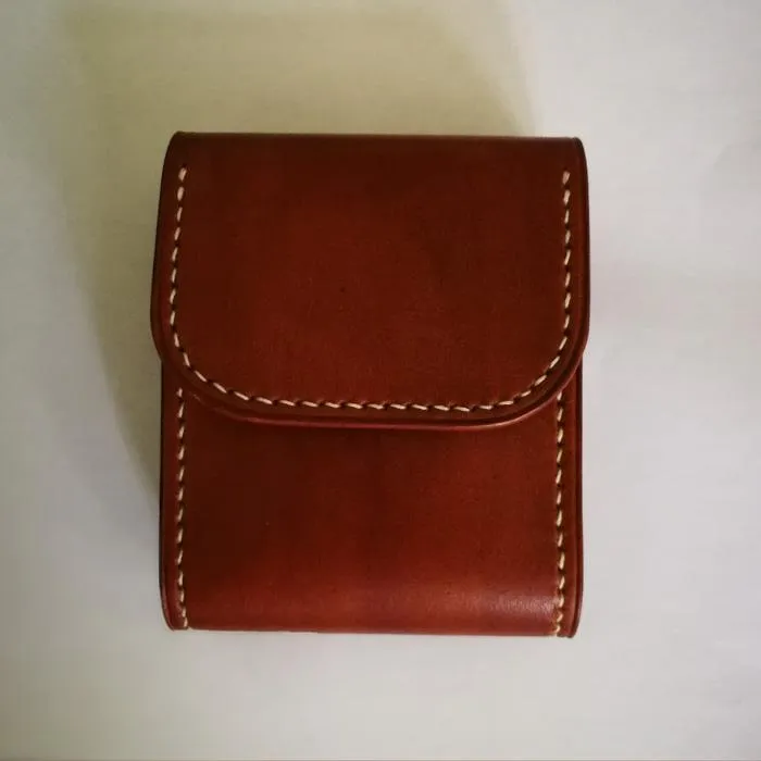 Brown Leather Mens Cigarette Case Cigarette Holder Belt Pouch with Belt Loop for Men