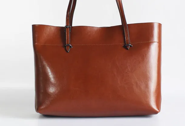 Brown Womens Leather Tote Purse Handbag Shoulder Bag Large Leather Shopper Bag for Women