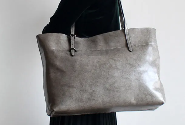 Brown Womens Leather Tote Purse Handbag Shoulder Bag Large Leather Shopper Bag for Women