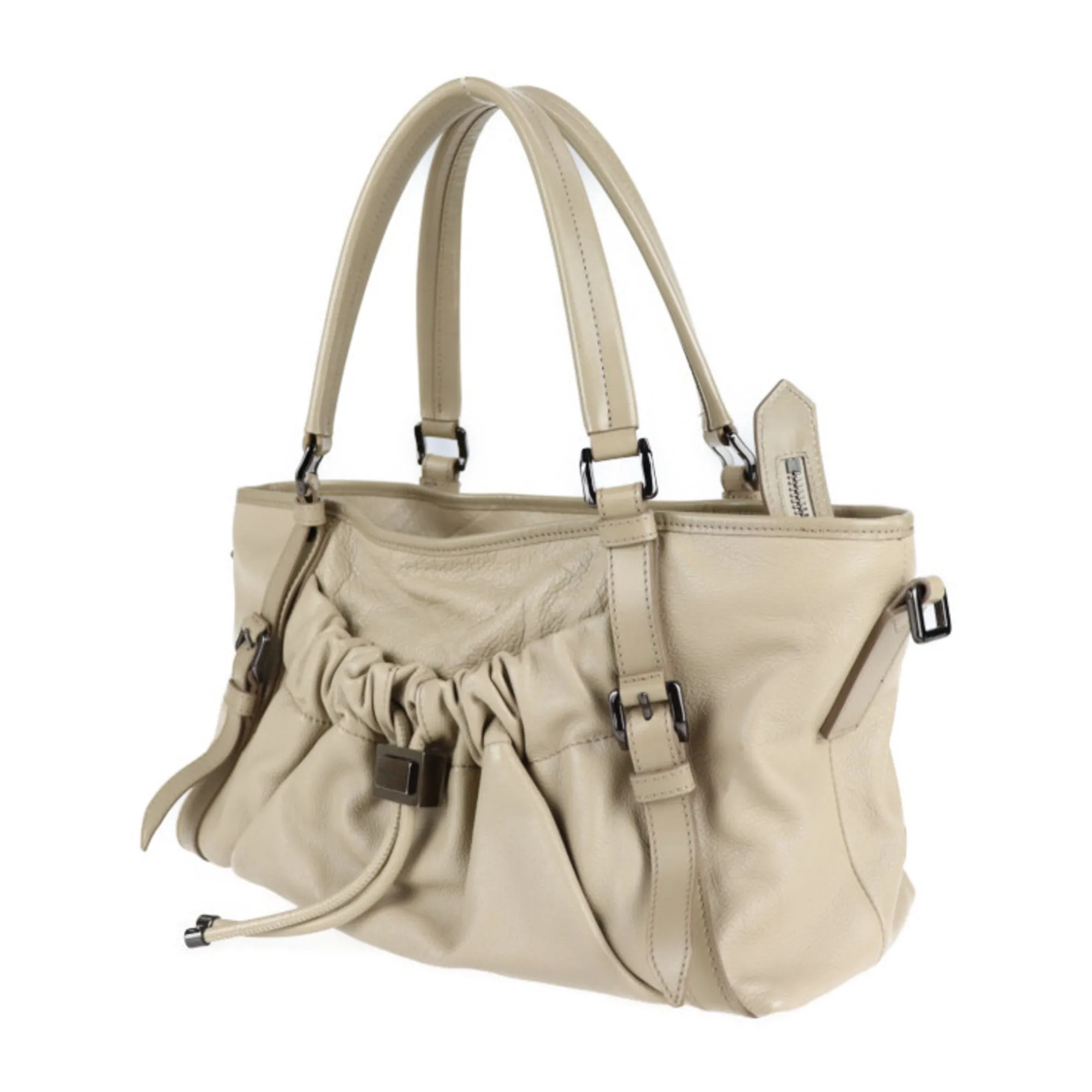 Burberry  Leather Handbag Shopping Bag Shoulder Bag Tote Bag (Pre-Owned)