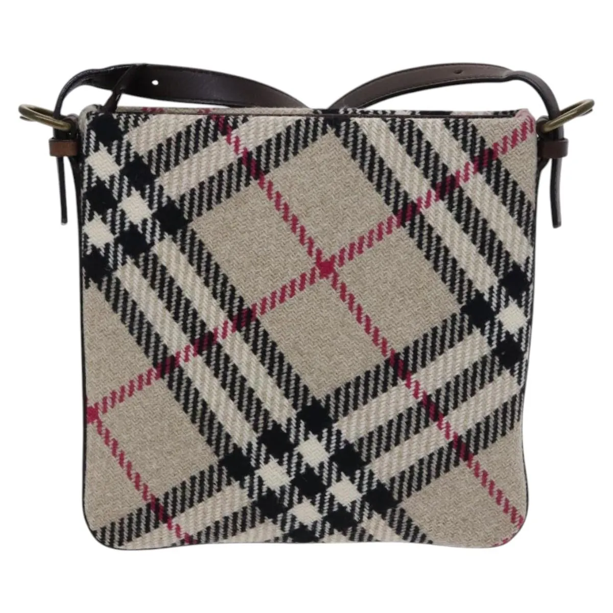 Burberry Nova Check Wool Shoulder Bag (Pre-Owned)