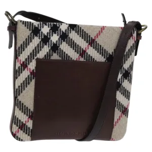 Burberry Nova Check Wool Shoulder Bag (Pre-Owned)