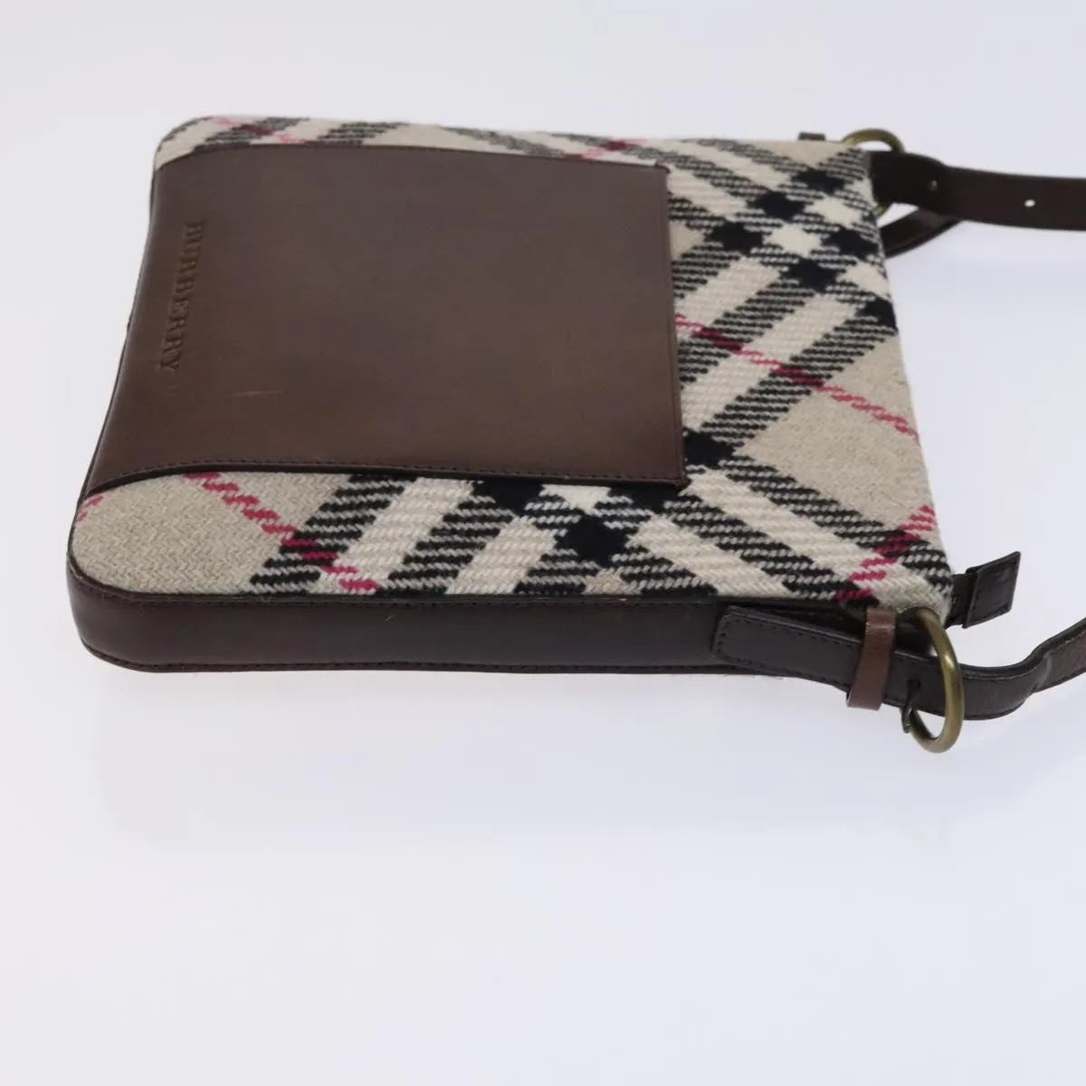 Burberry Nova Check Wool Shoulder Bag (Pre-Owned)
