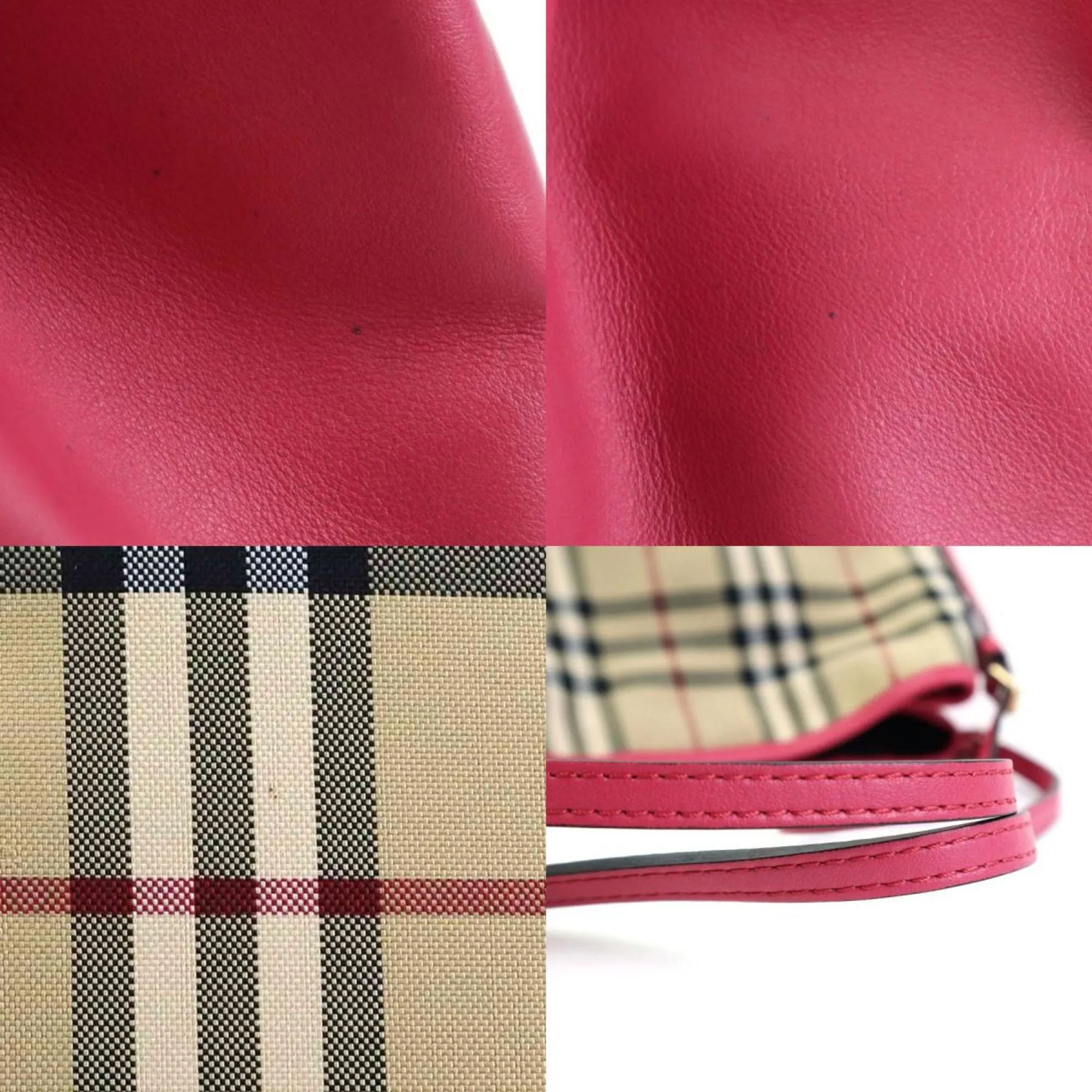 Burberry  pink Nylon Canvas Leather Shoulder Bag (Pre-Owned)