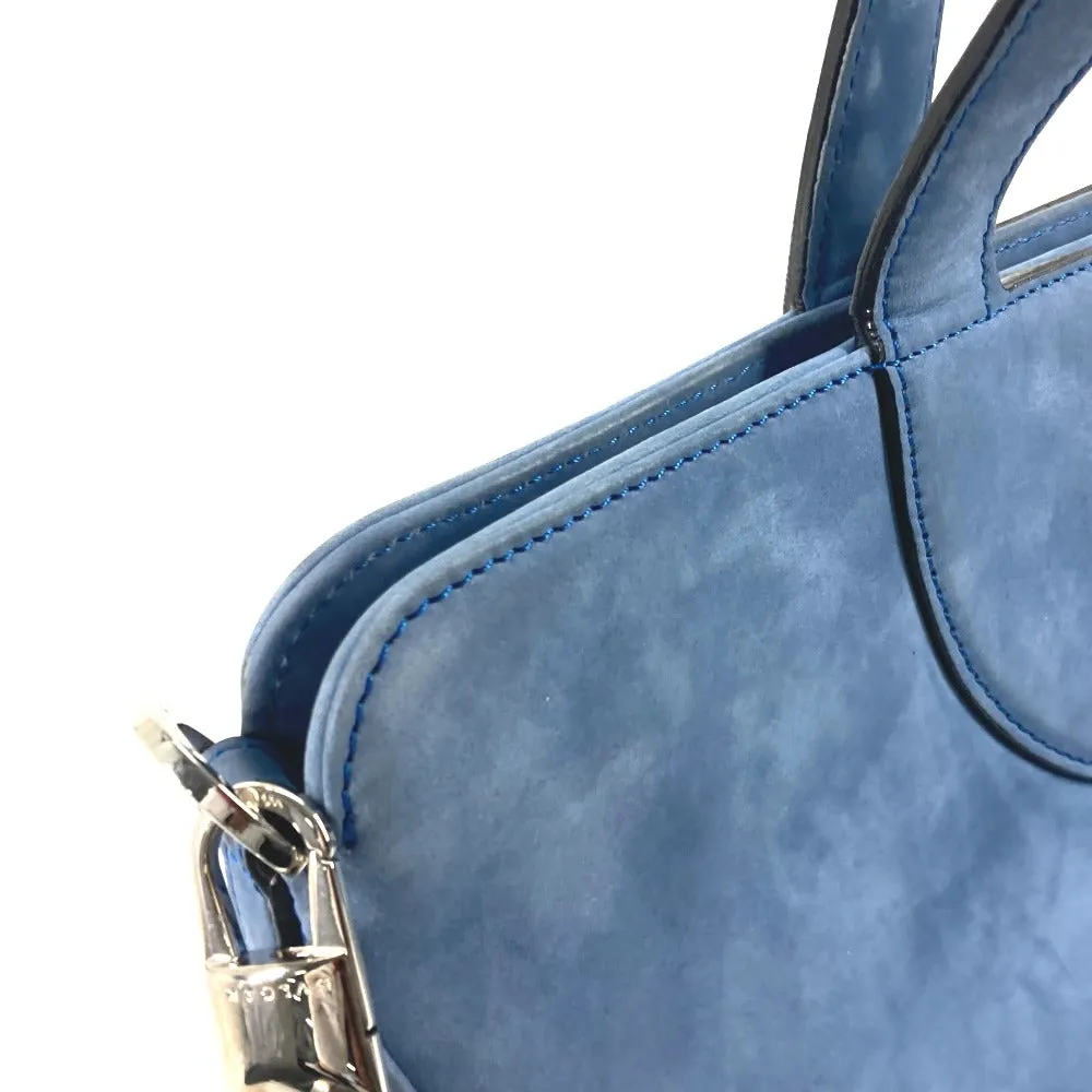 BVLGARI Handbag suede blue Bag Tote Bag Shoulder Bag Decollete Women Used