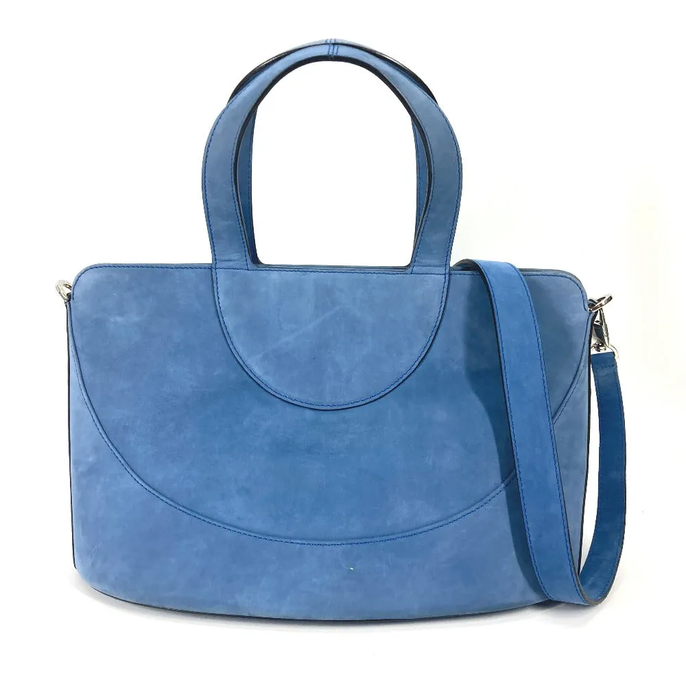 BVLGARI Handbag suede blue Bag Tote Bag Shoulder Bag Decollete Women Used