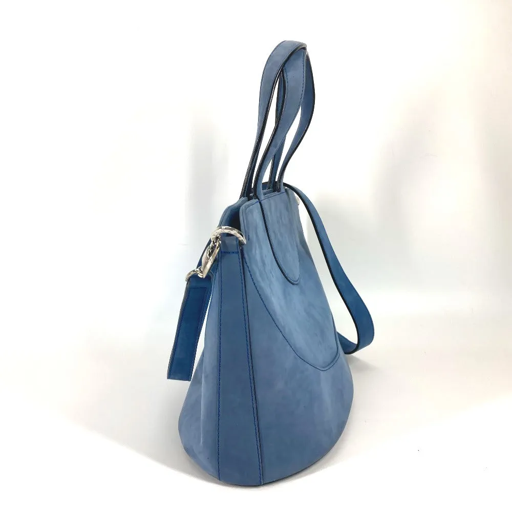 BVLGARI Handbag suede blue Bag Tote Bag Shoulder Bag Decollete Women Used