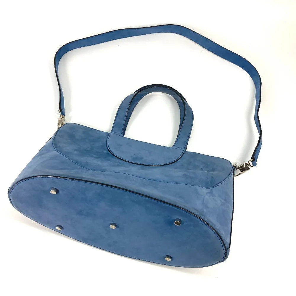 BVLGARI Handbag suede blue Bag Tote Bag Shoulder Bag Decollete Women Used