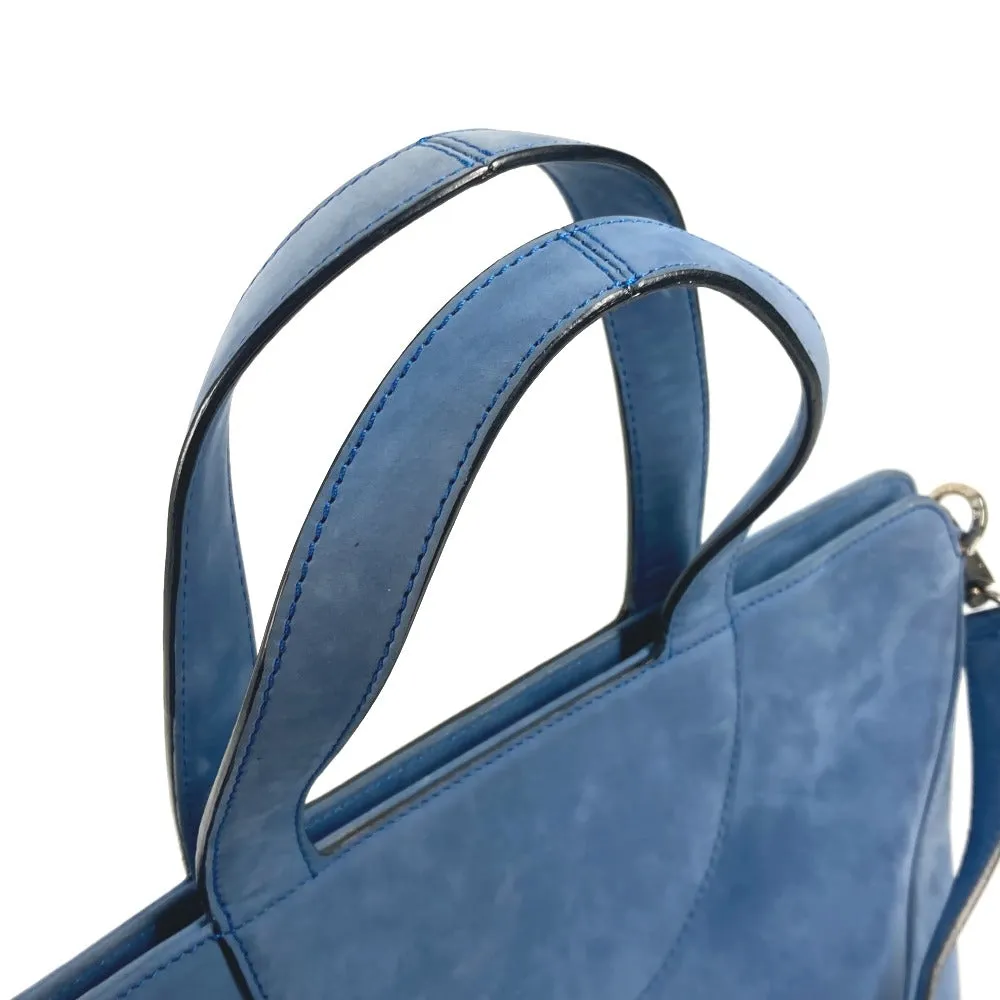 BVLGARI Handbag suede blue Bag Tote Bag Shoulder Bag Decollete Women Used