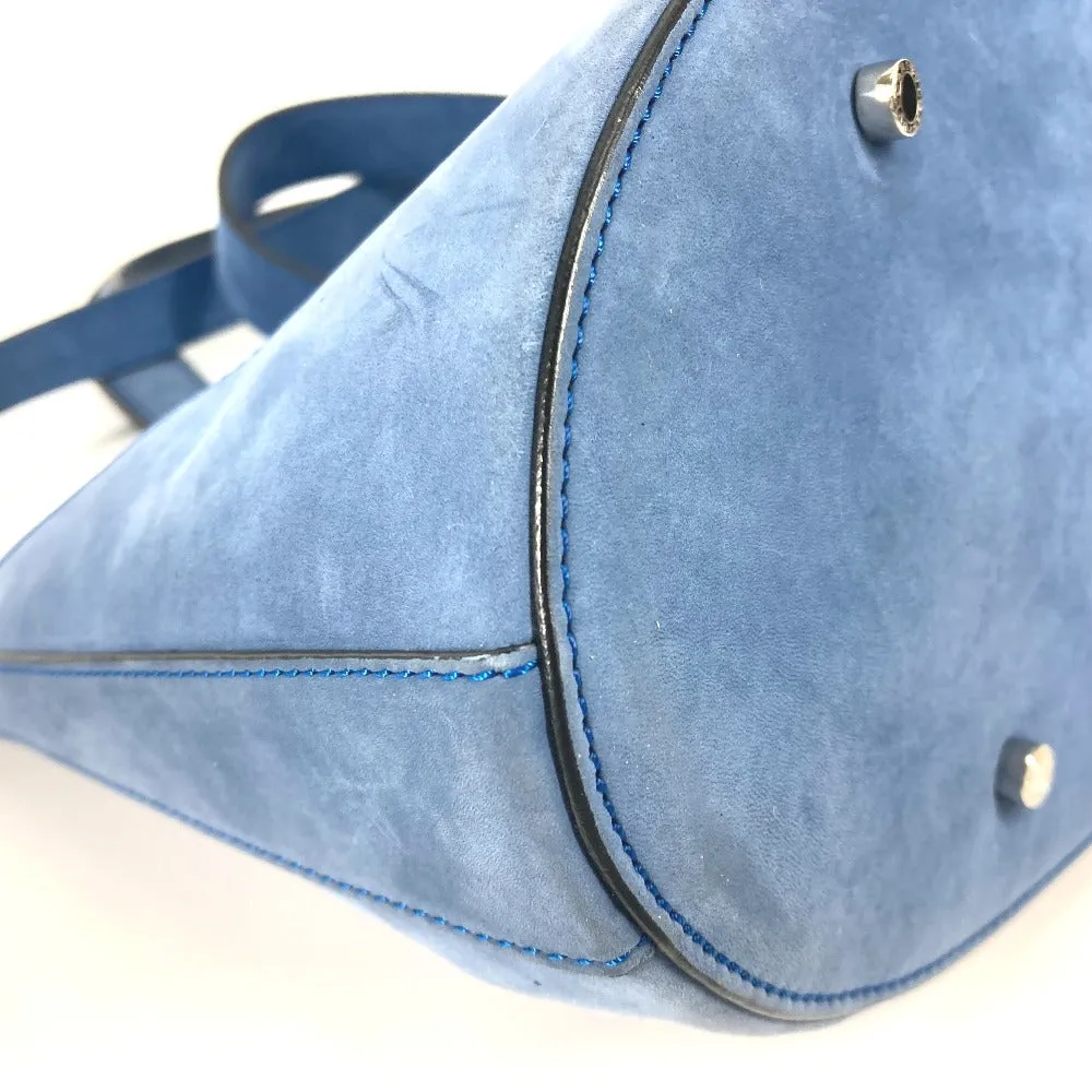 BVLGARI Handbag suede blue Bag Tote Bag Shoulder Bag Decollete Women Used
