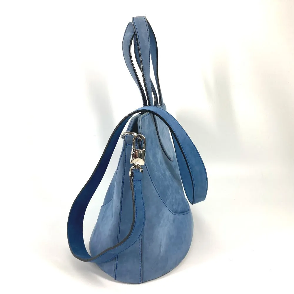 BVLGARI Handbag suede blue Bag Tote Bag Shoulder Bag Decollete Women Used