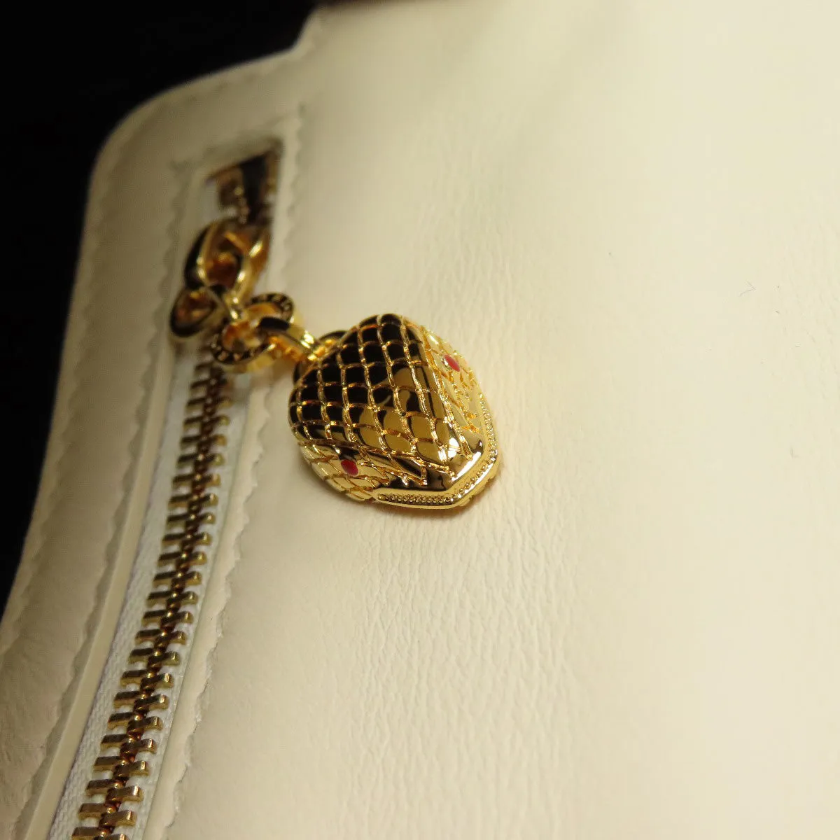 BVLGARI Shoulder Bag Calfskin white Serpenti 2WAY