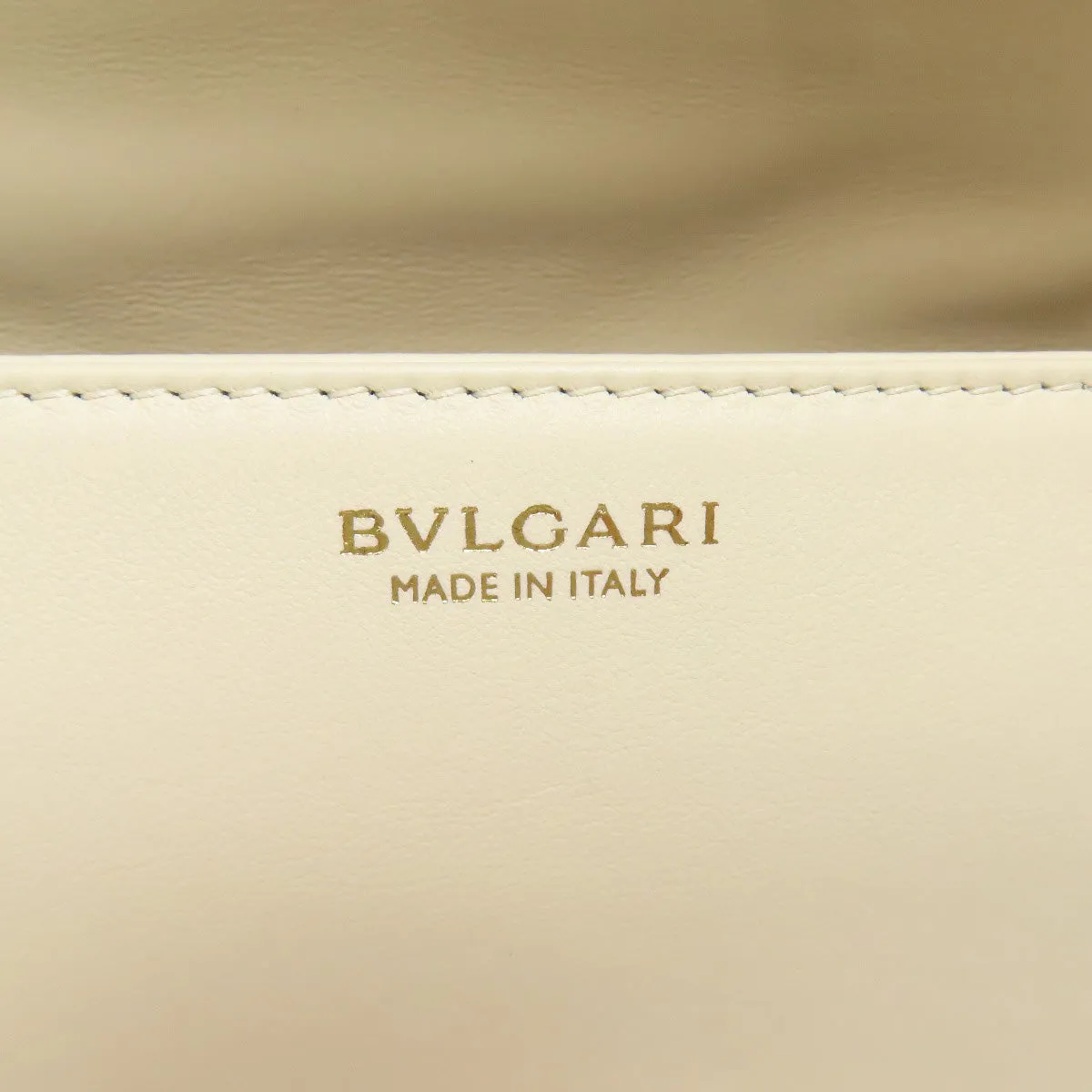 BVLGARI Shoulder Bag Calfskin white Serpenti 2WAY