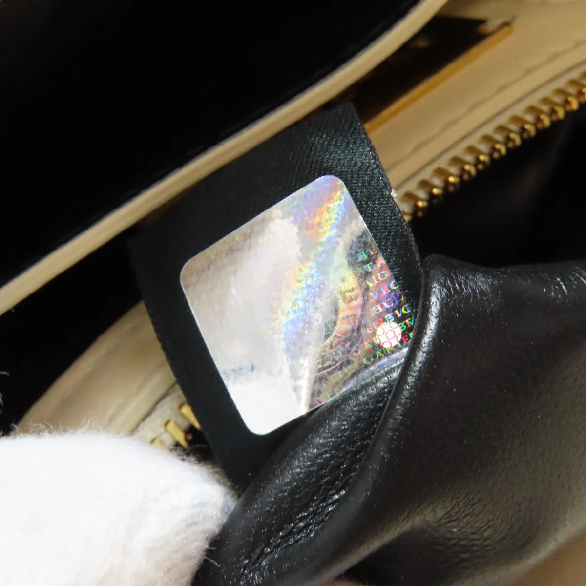 BVLGARI Shoulder Bag Calfskin white Serpenti 2WAY