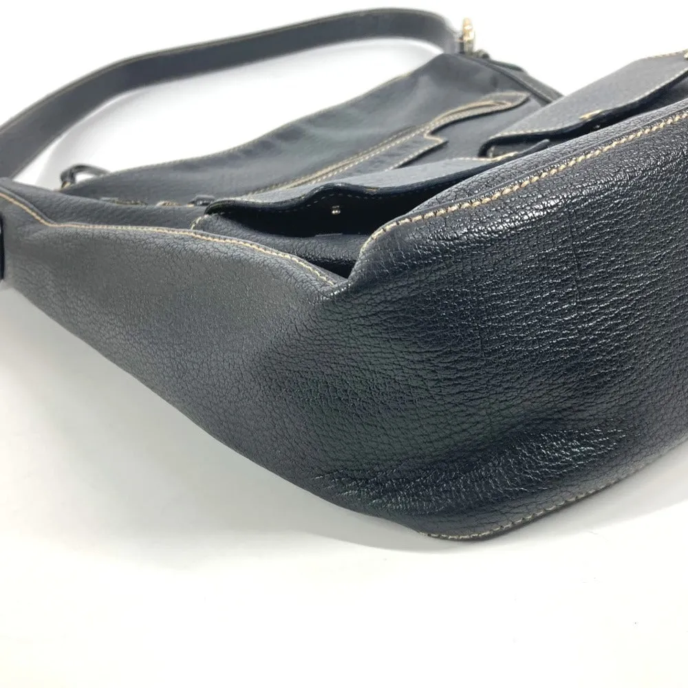 BVLGARI Shoulder Bag leather black logo