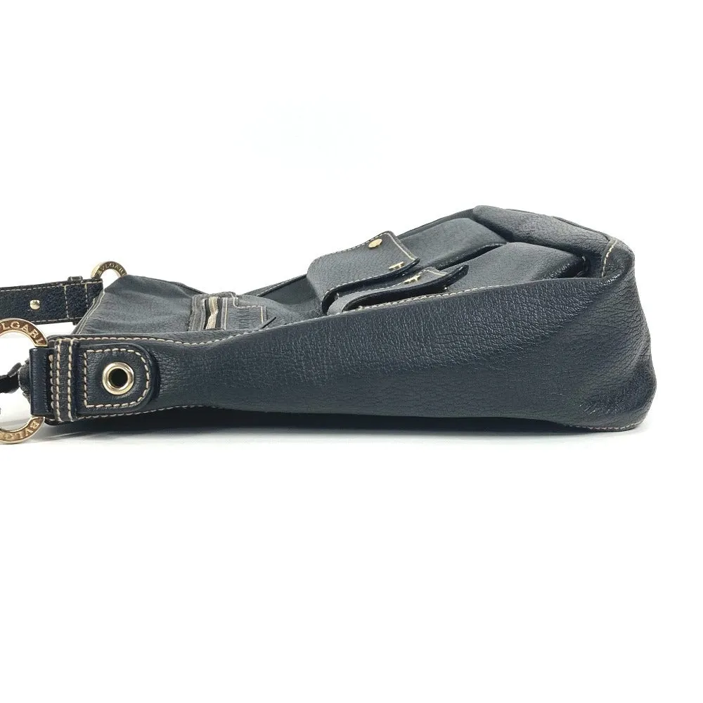BVLGARI Shoulder Bag leather black logo