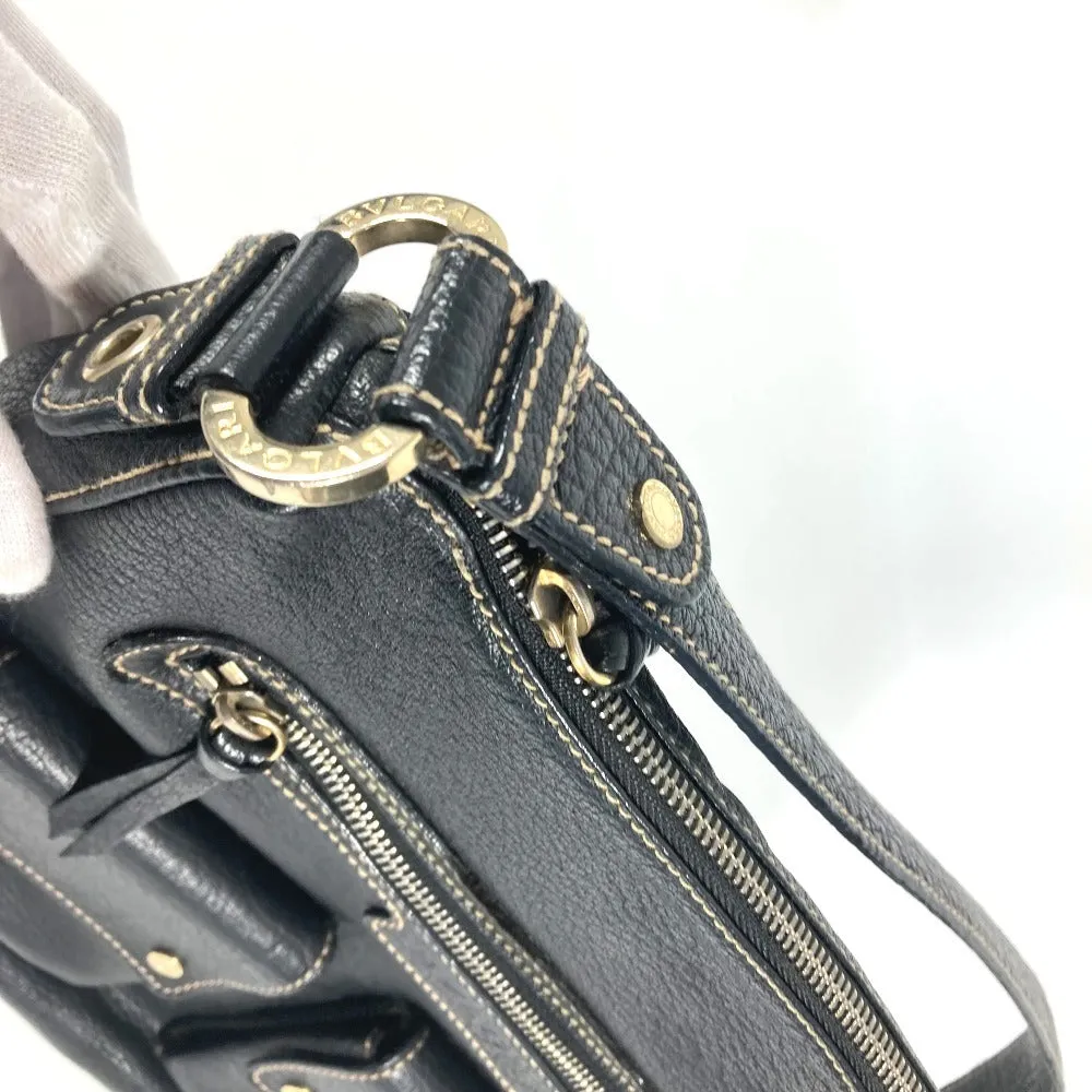 BVLGARI Shoulder Bag leather black logo