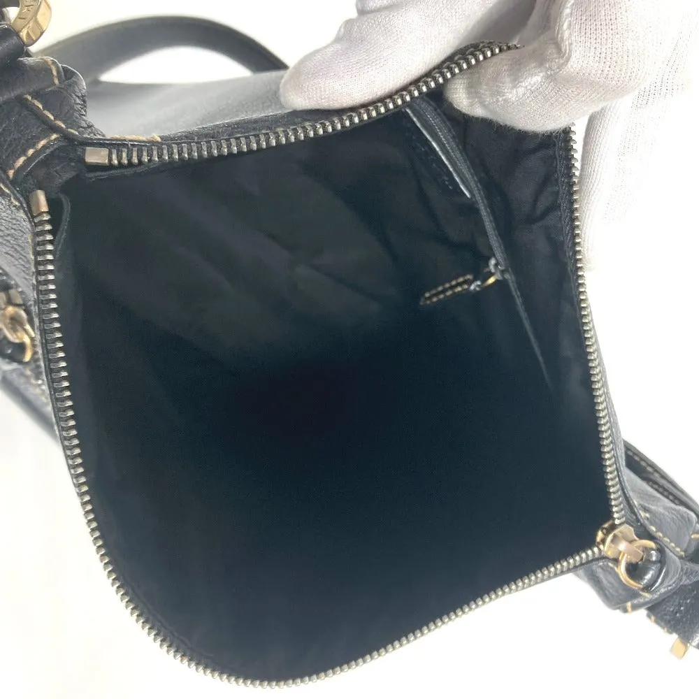 BVLGARI Shoulder Bag leather black logo