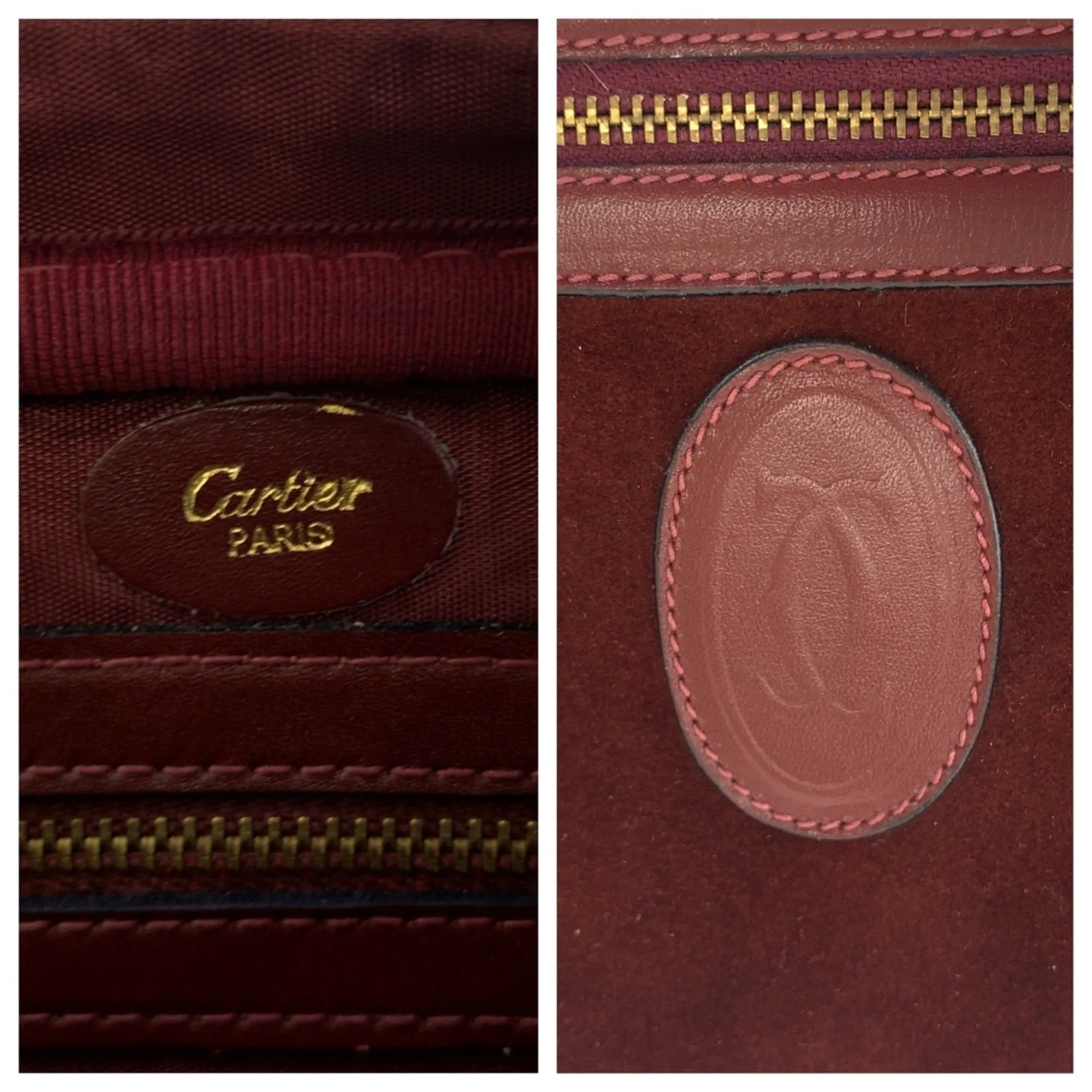 Cartier Suede Pochette Shoulder Bag (Pre-Owned)
