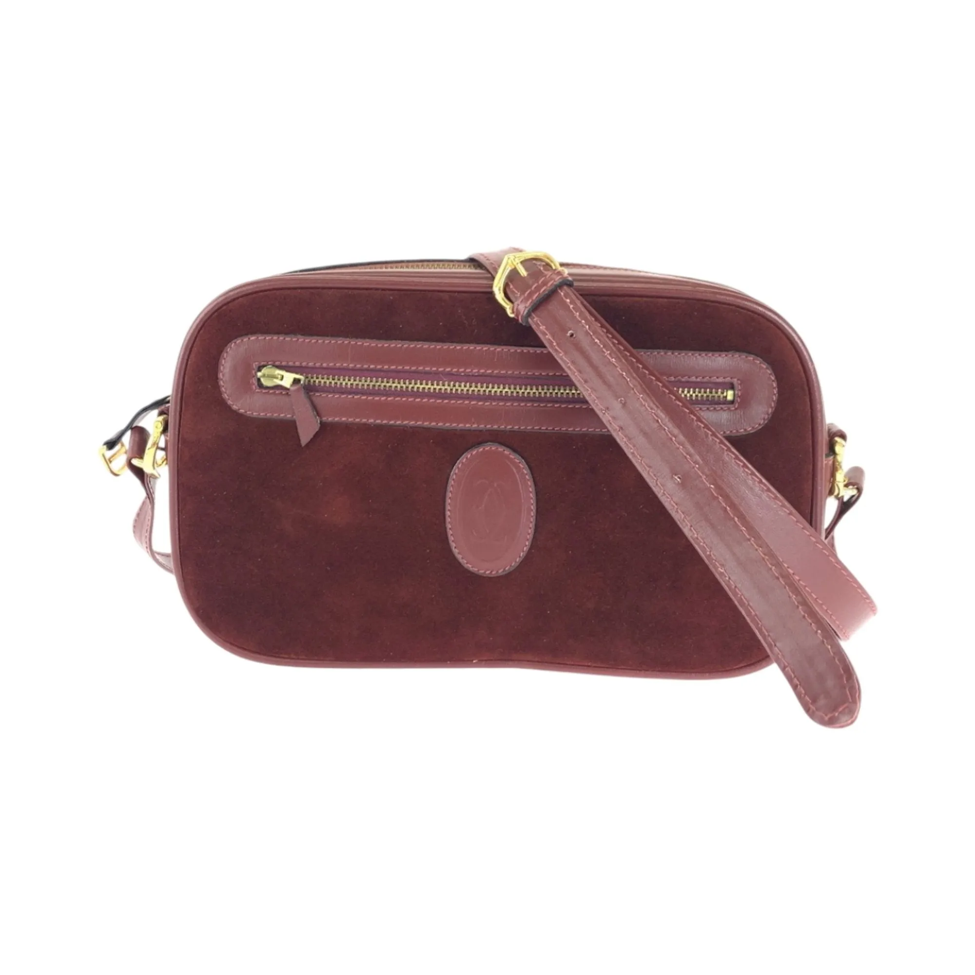 Cartier Suede Pochette Shoulder Bag (Pre-Owned)