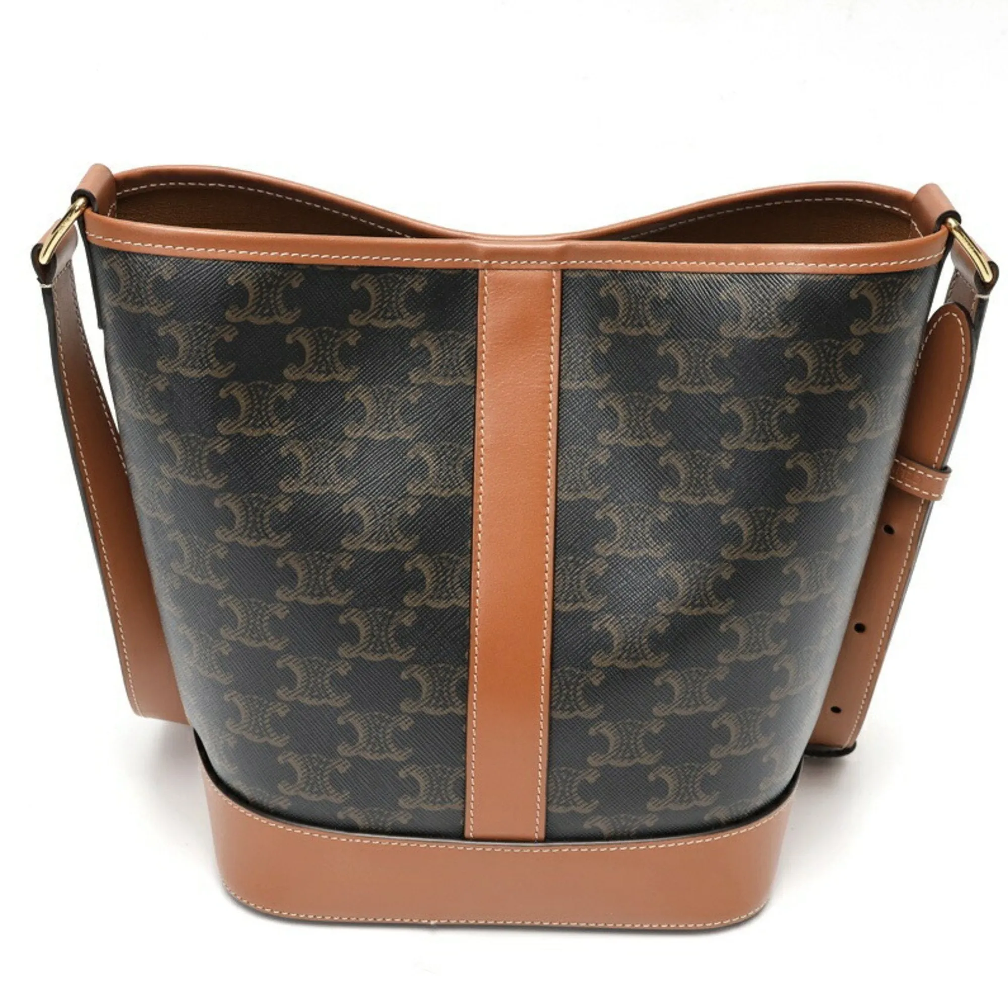 Celine Canvas Leather Shoulder Bag (Pre-Owned)