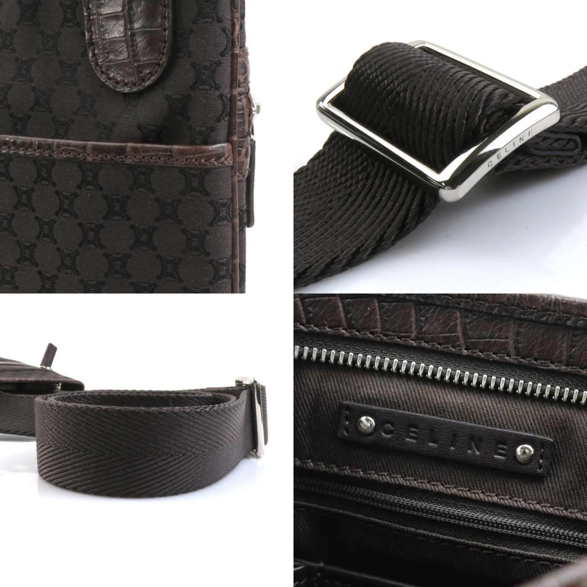 Celine Canvas Leather Shoulder Bag (Pre-Owned)
