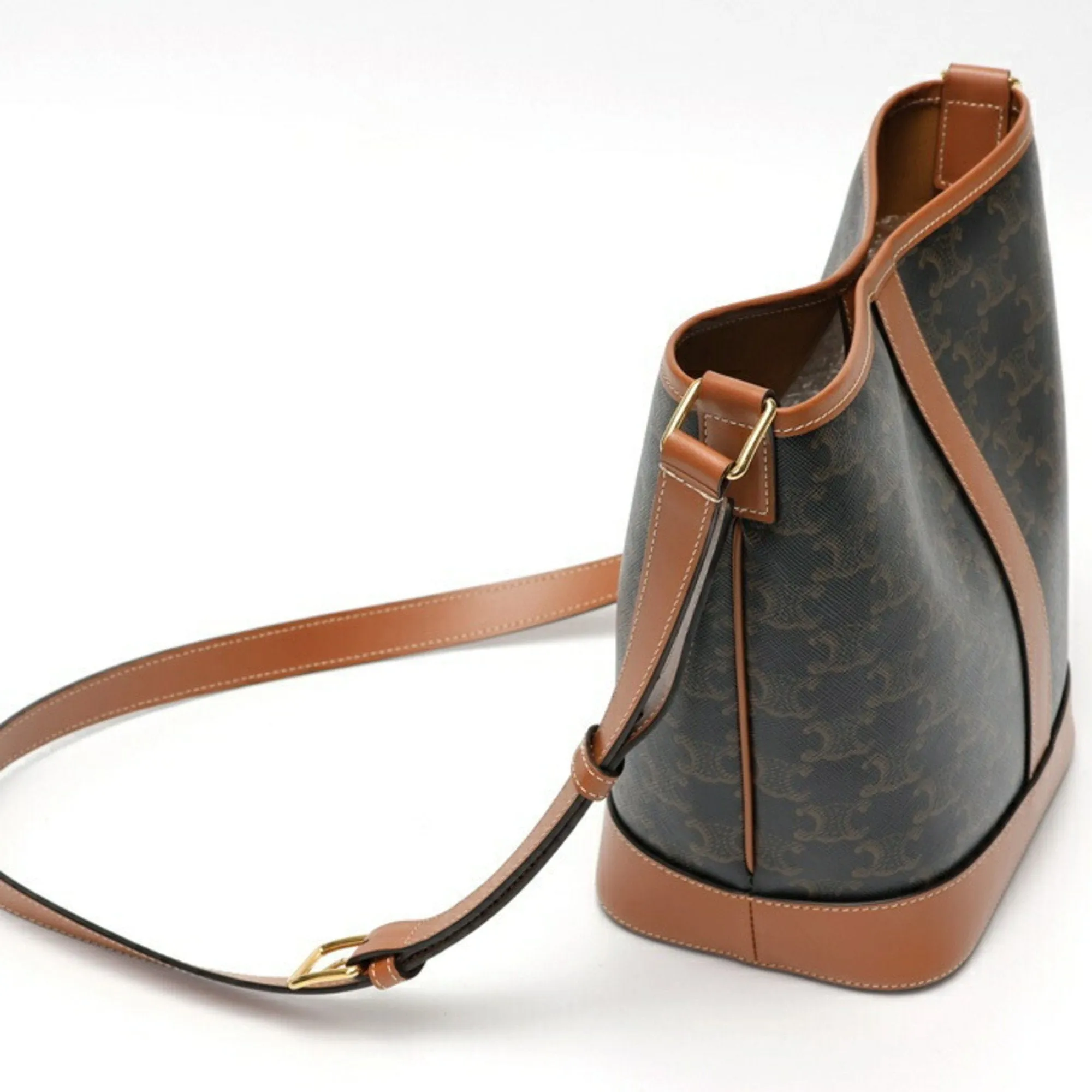 Celine Canvas Leather Shoulder Bag (Pre-Owned)