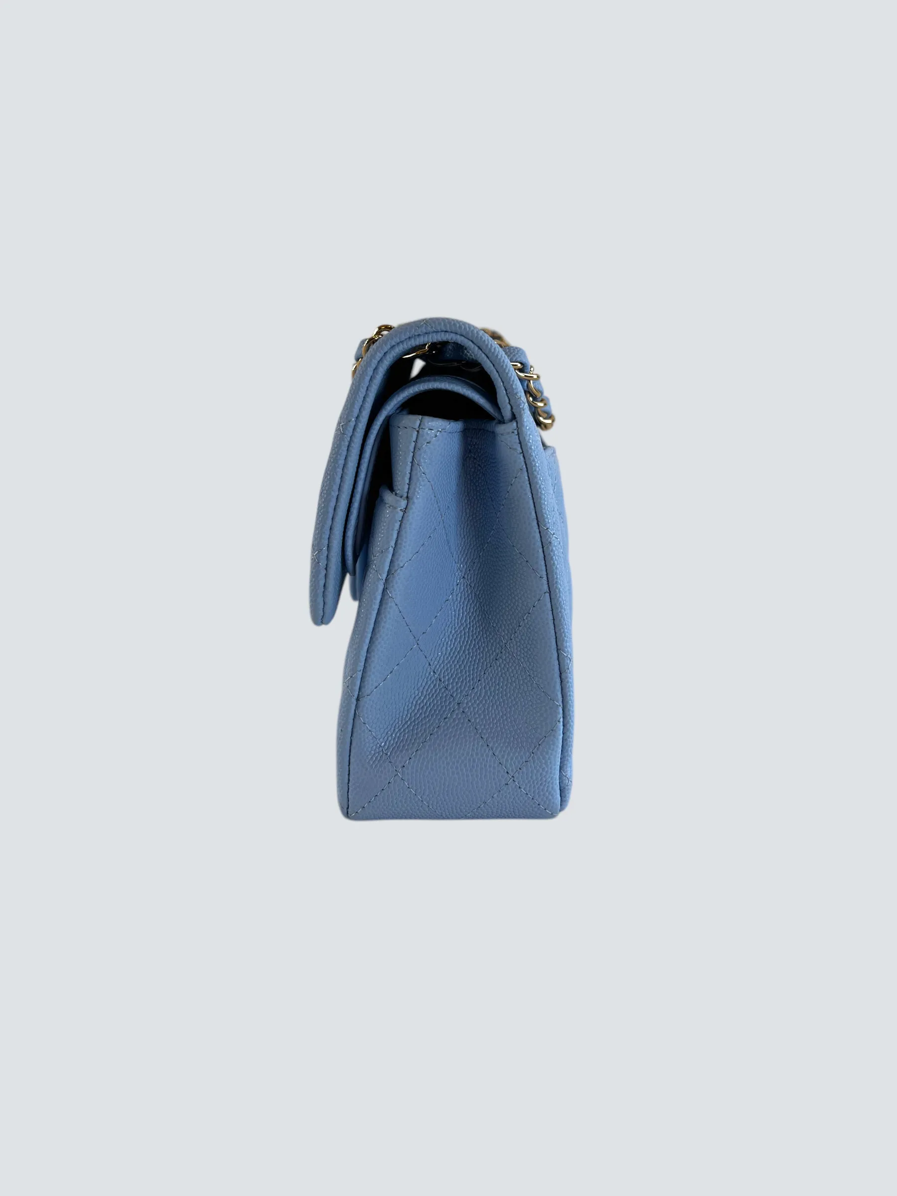 Chanel Baby Blue Caviar Leather Small Double Flap