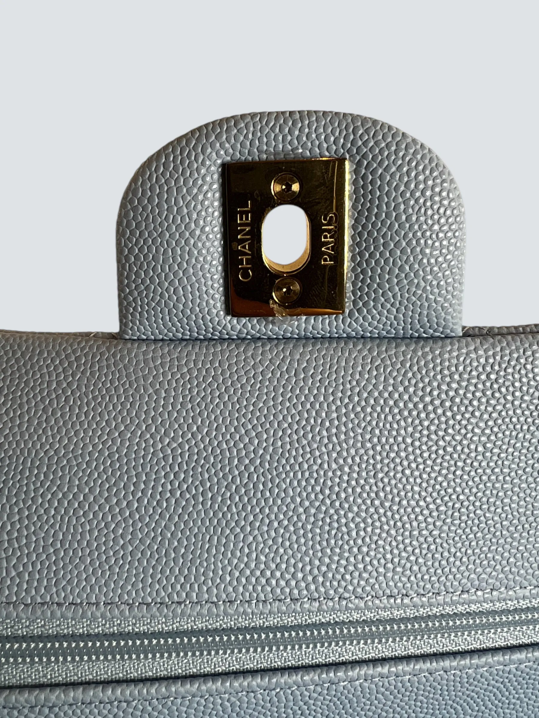 Chanel Baby Blue Caviar Leather Small Double Flap