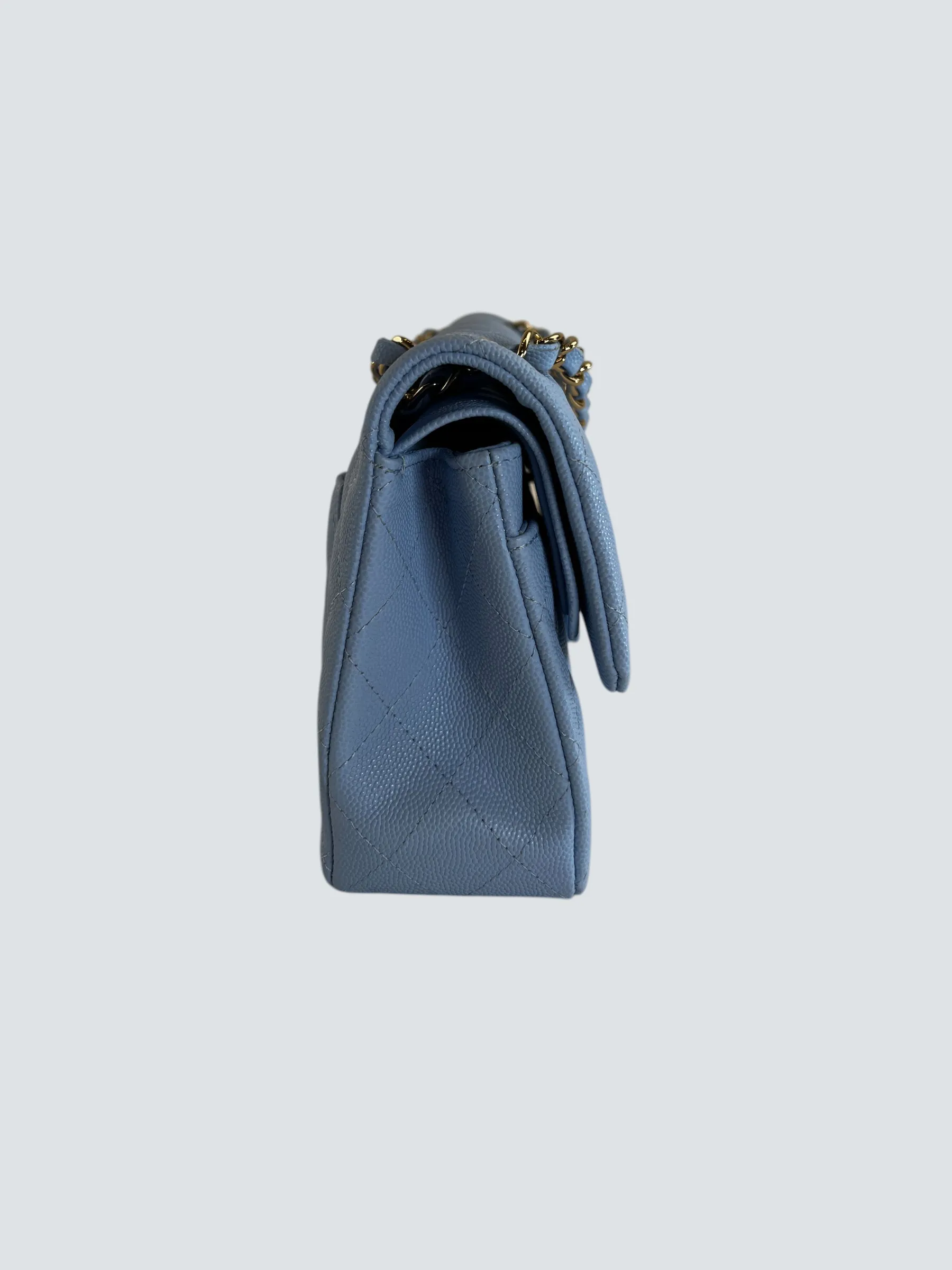 Chanel Baby Blue Caviar Leather Small Double Flap